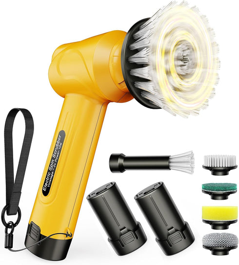 qimedo 5000mAh Battery Electric Spin Scrubber Q4, Handheld Scrubber for Cleaning with
