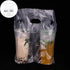 Ntwoiee 100 Pack Packaging (11.8x11 inches) Clear Handle Drink Drinking Poly Plastic Bags,Drink Carriers for Delivery
