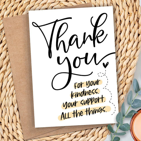 m&h invites Thank You For Your Support Greeting Card Kindness Appreciation Card