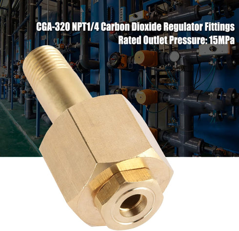 CGA-320 Regulator Nut, Nipple with Washer for Carbon Dioxide Regulator Inlet Bottle Fittings, 1 Set