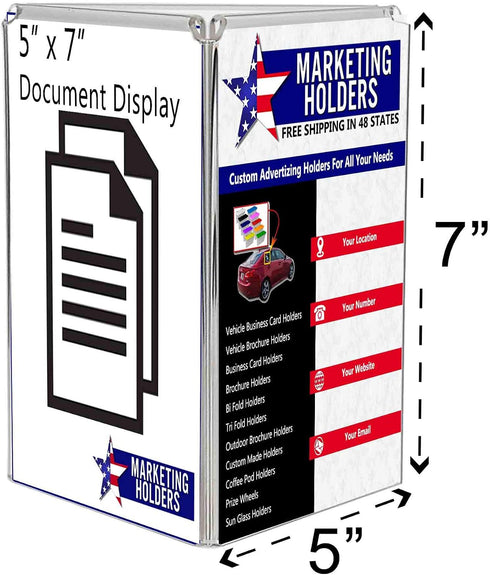Marketing Holders 3 5 7 Inch Sided Sign Holder Multi Panel Menu Ad Display Frame Each Side Holds x Flier Table Tent