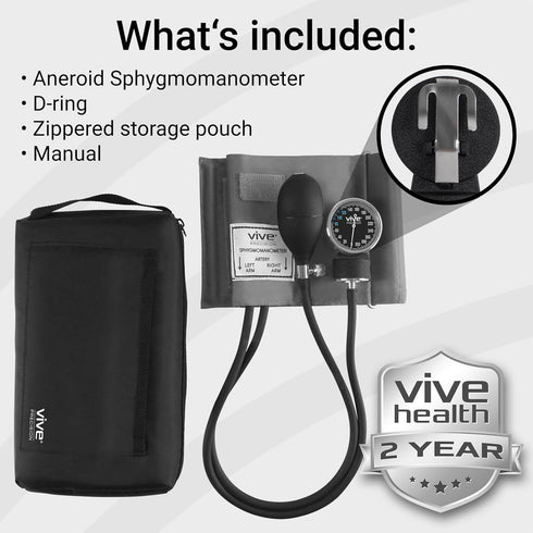 Manual Blood Pressure Cuff - Aneroid Sphygmomanometer with Case for Adults, One Hand, Upper Arm Cuff Machine