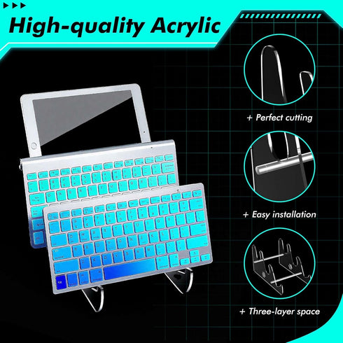 SaisaiTan 3 Acrylic Keyboard Display Stand Holder Mechanical Computer Stand Shelf for Desk Transparent Acrylic Tier