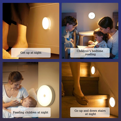 Luolingyunqi 2 Packs Night Light with Smart Sensor Dusk to Dawn Sensor LED Warm White Ambient Lighting Bedroom Bathroom