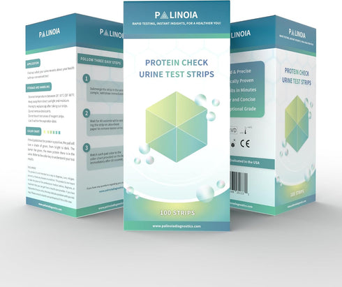 2X (100 Double-Check Protein Test Strip Kit - More Dependable Protein Test for Urine, Protein Urinalysis Home Urine
