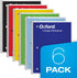 Oxford Spiral Notebook 6 Pack, 1 Subject, Wide Ruled Paper, 70 Sheets, 8 x 10-1/2 Inch, Blue, Yellow, Red, Light Blue,