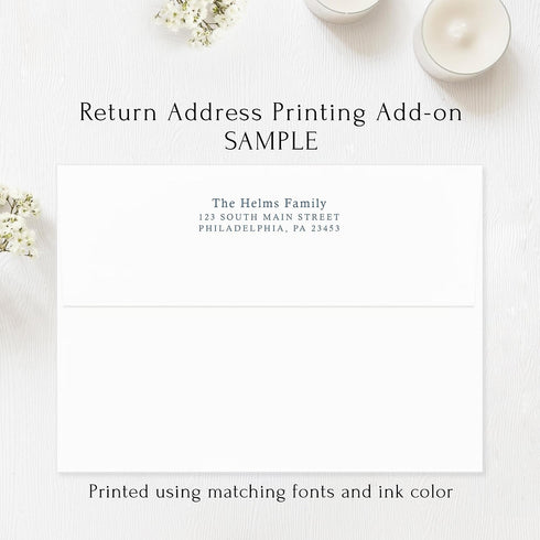 5.5x4.25 (A2) Folded Funeral Thank You Cards, Simple Blue Wildflower Personalized Sympathy Thank You Cards