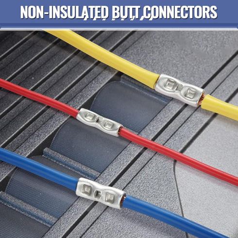 460PCS Non Insulated Butt Connectors Kit, Sopoby Butt Splice Connectors, 24-8 Gauge Uninsulated Wire Connectors