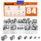 84 Pcs 304 Stainless Steel Metric Wire Thread Inserts M3 M4 M5 M6 M8 M10 M12 Helicoil Type Screw Repair Sleeve Kit