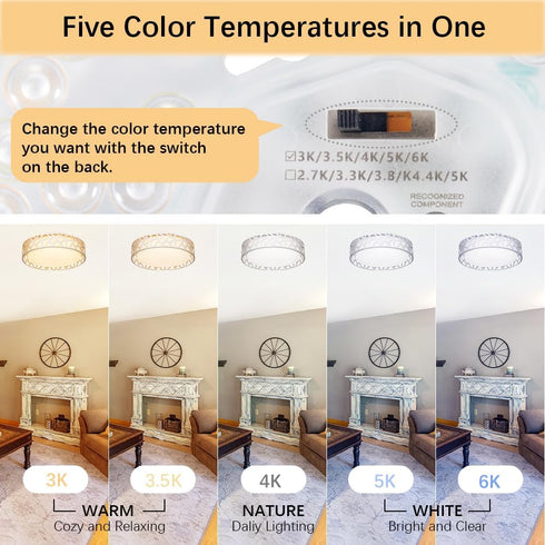 Fixture,15W 1600 Dimmable 3000K Flush Mount Ceiling Light Lumens LED Ceiling Lights, Warm White Light Fixtures Ceiling