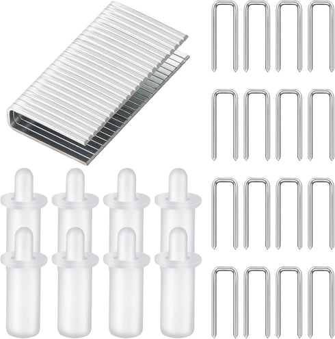 40 Pieces Plantation Shutter Repair Tool Set, 20 Pcs Louvers Staples and 20 Pcs Spring Loaded Shutter Pins