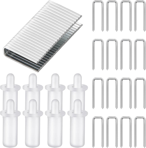 40 Pieces Plantation Shutter Repair Tool Set, 20 Pcs Louvers Staples and 20 Pcs Spring Loaded Shutter Pins