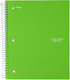 Five Star Spiral Notebooks, 3 Subject, Wide Ruled, 150 Sheets, 10-1/2" x 8", Assorted Colors, 6 Pack (73449)