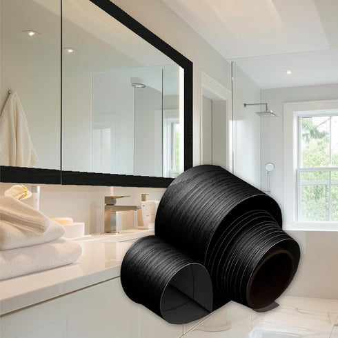 Very Berry Sticker Black Wood Peel and Stick Wallpaper (1.97" x 393",