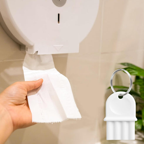 KH866 6 Pack Commercial Universal Toilet & Paper Towel Dispenser Keys White Tissue Hard Plastic Waffle Replacement