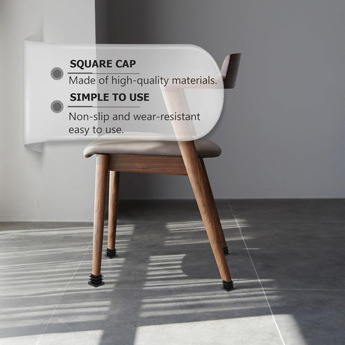 HAKIDZEL 30 15x15mm Pcs Black Square Plastic Furniture Leg Plugs Thickened Tube End Caps Floor Protectors for Square