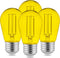 OHLECTRIC S14 Yellow LED Bulbs with E26 Base | 1W Shatterproof LED