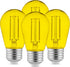 OHLECTRIC S14 Yellow LED Bulbs with E26 Base | 1W Shatterproof LED