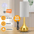 3-Way Dimmable, (Bulb Touch Gold Table Lamp for Nightstand, Space Saving & No Assembly Required, Upgraded Small Bedside