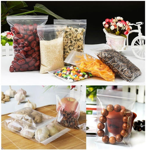 Small Plastic Bags for Jewelry, 300pcs Resealable Zip Bags Clear Zipper Baggies for Beads, Board Games, Pill Storage