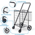 97LB Foldable Shopping Utility Cart Compact Portable Grocery Cart w Whees Double Baskets, Wagons Carts Foldablefor