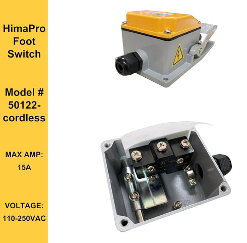 HimaPro Foot Control Switch Pedal - ON Off Momentary Switch, 15A 110-250 VAC IP65 SPDT