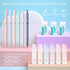 Clear Pencil Case with 12 Colors Highlighter, 5 Quick Dry Retractable Black Ink Pens, 6 Mechanical Pencils, 6-in-1
