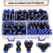 Quick Connect Air Hose Fittings, 1/4”OD Push to Connect Fittings Pneumatic Kit (15 Splitters, 15 Elbows, 15 Tee, 15