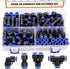 Quick Connect Air Hose Fittings, 1/4”OD Push to Connect Fittings Pneumatic Kit (15 Splitters, 15 Elbows, 15 Tee, 15