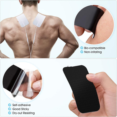 10 Pieces Large Reusable Electrode Pads - Premium TENS Unit Pads with Standard 2mm PIN Connector