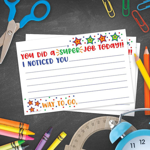 m&h invites Super Job - Teacher Notes to Parents, Classroom Incentive Cards for Good Behavior, Package of 50