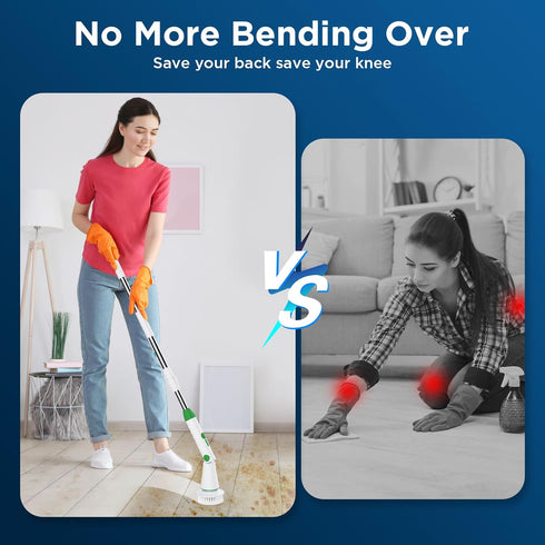 2024 4 Electric Spin Scrubber, New Bathroom Cleaner, Power Shower Cleaning Brush with Extendable Handle & Brush Heads