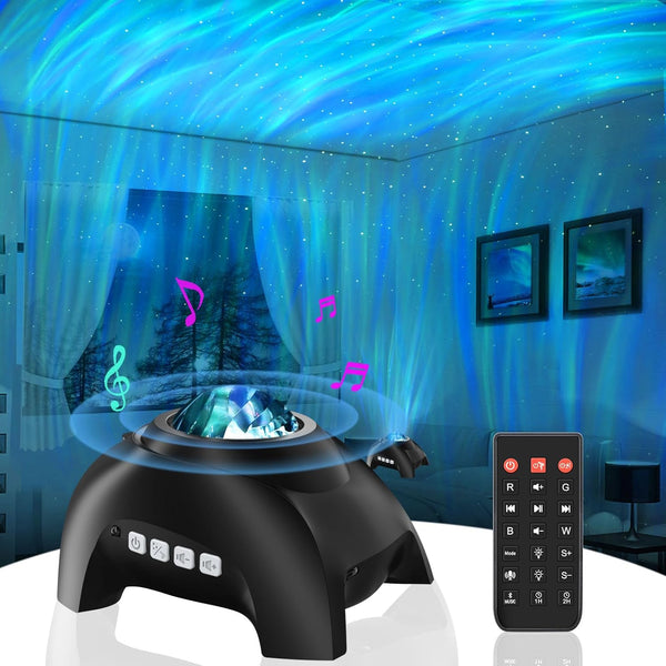Vinwark Northern Lights Aurora Projector for Bedroom with Music Bluetooth Speaker and White