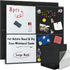 BXI Felt Bulletin Board with Pins & Magnetic Dry Erase Whiteboard Combo, 8 Pcs Self-Adhesive Tiles