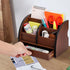 Foraineam Wooden Desk Organizer with Drawer - Remote Control Holder Caddy and Makeup Organizers for Home Office Storage