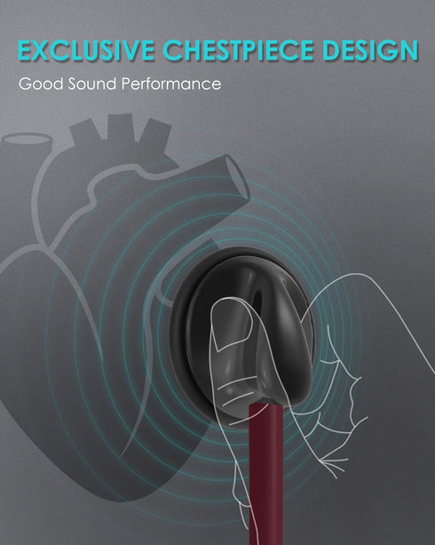 Lightweight Stethoscopes for Nurses, Doctors, Nursing Students, Single Head Heartbeat Monitor with Accessories
