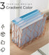 Y YOMA 6 Pack Gradient Hanging File Folders - Decorative Letter Size Folder Organizer for Filing Cabinet, Lake Blue