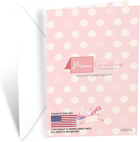 Prime Greetings First (1st) Birthday Card - Eco-Friendly, Made in America, Thick Card Stock with Premium Envelope 5in x