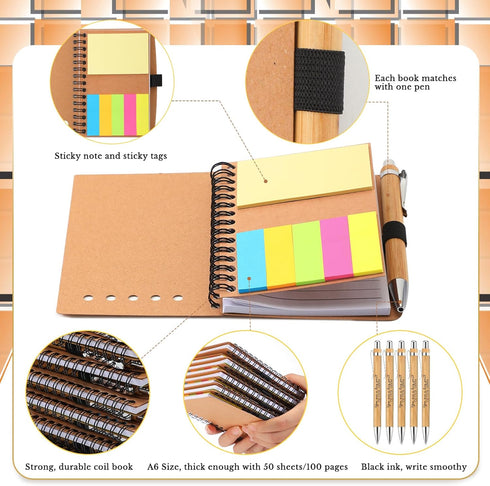 Jetec 12 Sets Team Appreciation Gifts, Inspirational Team Spiral Notebooks with Notes and Ballpoint Pens for Staff
