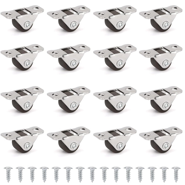 16Pcs 0.5 Inch Tiny Caster Wheels, Self Adhesive Mini Casters for Appliances, DIY Storage Box