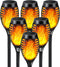 Solar Lights Outdoor 6 Pack, Solar Torch Light with Flickering Flame, Waterproof