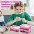Suzile 12 Pcs Plastic Clear Crayon Box with Lids Stackable Organizer for School Office Supplies