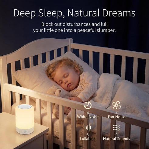 20 6 Night Lights, White Noise Machine Non-Looping Sleep Sounds, Rechargeable Battery, Touch Control, Timers & Memory