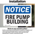 (2 Pack) Fire Pump Building OSHA Notice Sign, 14 Inch X 10 Inch Vinyl Decal, Weather Resistant for Workplace