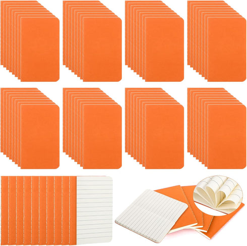 Harloon 100 Pcs Mini Notebooks, Bulk Employee Appreciation Gifts, Small Pocket Journals for Office Favors (Orange)