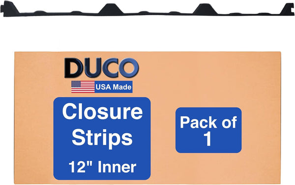 Duco 12 Inch Inside Profile R Panel Foam Closure Strips for Metal Roofing Panels - 3 Feet Long, Black Ribbed