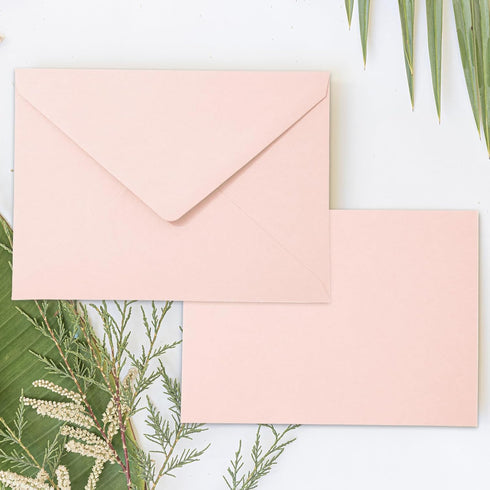 Whaline 50Pcs Blush Pink A7 Invitation Envelopes Set for Greeting Cards, V-Flap Gift Card Sleeves, 7.2x5.2 Inch