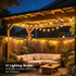 22ft 20 G40 Bulbs Dimmable IP65 Outdoor String Lights Battery Powered, Warm White & Multicolor LED Hanging Patio Lights