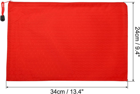PATIKIL Waterproof Zipper File Bags, 3 Pack A4 Document Holders, Pencil Pouch for Office, Red Color