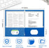 Zzrywuty File Folders with Pockets - 50-Pack Letter Size Paper Folders with Card Slot for School and Office (Blue)